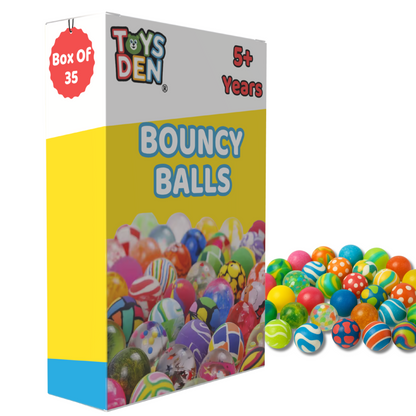35 pack of 25MM small colourful rubber bouncy balls for kids