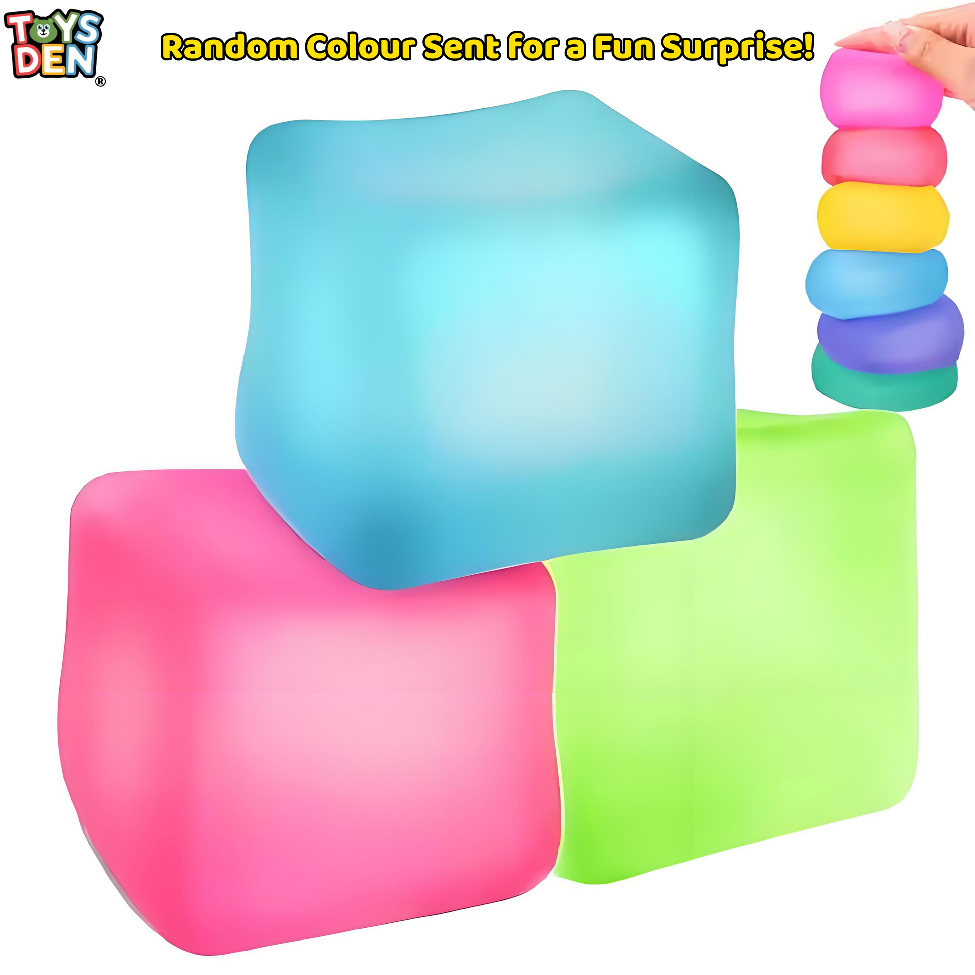 Toys Den Sensory Stress Cube Balls – colorful squishy fidget toy for anxiety relief and stress management