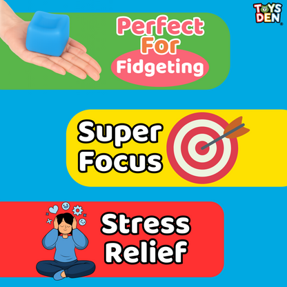 Toys Den Sensory Stress Cube Balls packaging showing safe, BPA-free materials