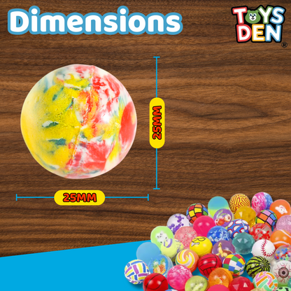 25MM Small Rubber Bouncy Balls – High Bounce Jet Balls for Kids, Party Bag Fillers, Birthday Loot Toys 35 Pack